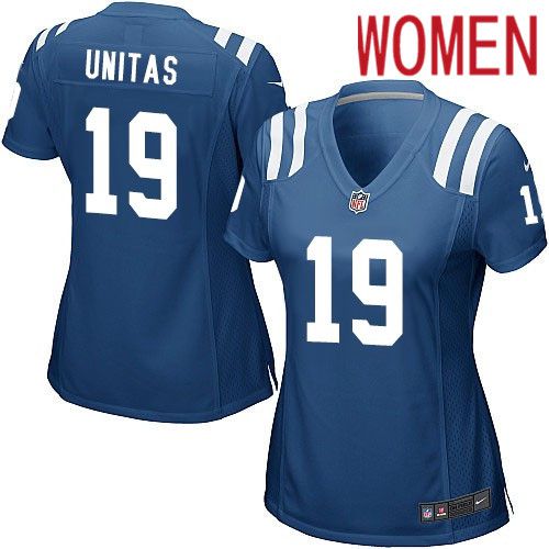 Women Indianapolis Colts #19 Johnny Unitas Nike Royal Game Player NFL Jersey